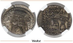 Драхма 78-120 Пакор Парфянское Царство NGC Ch AU