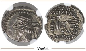 Драхма 128-147 Митридат V Парфянское Царство NGC AU