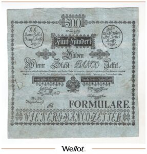 500 Гульденов 1784 Австрия Формуляр
